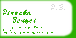 piroska benyei business card